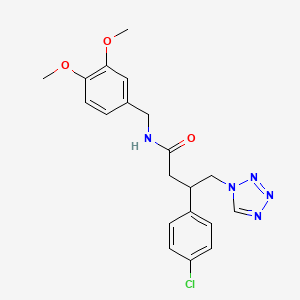 3-(4-chlorophenyl)-N-(3,4-dimethoxybenzyl)-4-(1H-tetrazol-1-yl)butanamide