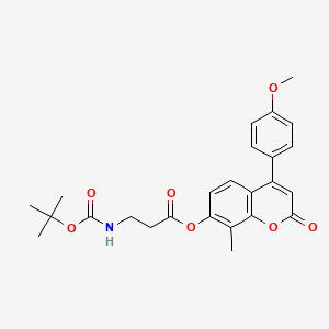 molecular formula C25H27NO7 B12168822 4-(4-methoxyphenyl)-8-methyl-2-oxo-2H-chromen-7-yl N-(tert-butoxycarbonyl)-beta-alaninate 