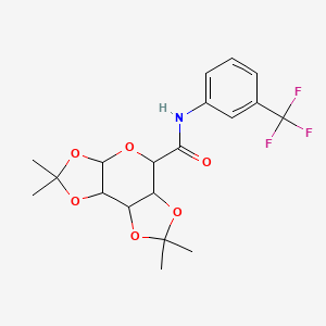 molecular formula C19H22F3NO6 B12168858 4,4,11,11-tetramethyl-N-[3-(trifluoromethyl)phenyl]-3,5,7,10,12-pentaoxatricyclo[7.3.0.0^{2,6}]dodecane-8-carboxamide 