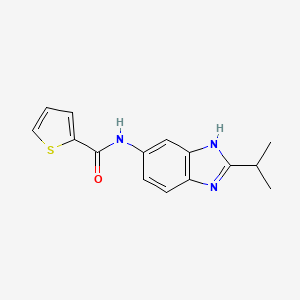 molecular formula C15H15N3OS B12168872 N-[2-(propan-2-yl)-1H-benzimidazol-5-yl]thiophene-2-carboxamide 