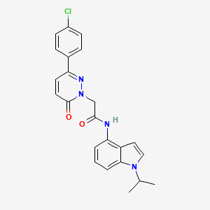 molecular formula C23H21ClN4O2 B12168912 2-[3-(4-chlorophenyl)-6-oxopyridazin-1(6H)-yl]-N-[1-(propan-2-yl)-1H-indol-4-yl]acetamide 