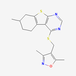 4-{[(3,5-Dimethyl-1,2-oxazol-4-yl)methyl]sulfanyl}-7-methyl-5,6,7,8-tetrahydro[1]benzothieno[2,3-d]pyrimidine