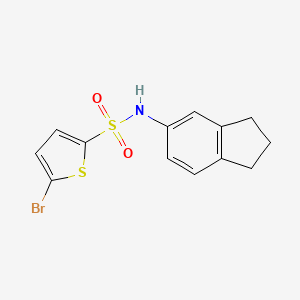 molecular formula C13H12BrNO2S2 B12168983 5-bromo-N-(2,3-dihydro-1H-inden-5-yl)thiophene-2-sulfonamide 