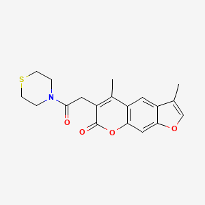 3,5-dimethyl-6-[2-oxo-2-(thiomorpholin-4-yl)ethyl]-7H-furo[3,2-g]chromen-7-one