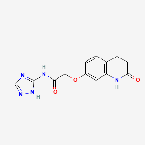 molecular formula C13H13N5O3 B12169042 2-[(2-hydroxy-3,4-dihydroquinolin-7-yl)oxy]-N-(1H-1,2,4-triazol-3-yl)acetamide 