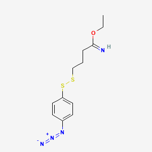 molecular formula C12H16N4OS2 B1216905 Ethyl 4-[(4-azidophenyl)disulfanyl]butanimidate 
