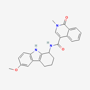 molecular formula C24H23N3O3 B12169064 N-(6-methoxy-2,3,4,9-tetrahydro-1H-carbazol-1-yl)-2-methyl-1-oxo-1,2-dihydroisoquinoline-4-carboxamide 