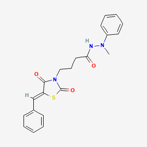 4-[(5Z)-5-benzylidene-2,4-dioxo-1,3-thiazolidin-3-yl]-N'-methyl-N'-phenylbutanehydrazide