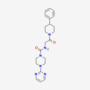 molecular formula C22H28N6O2 B12169160 N-[2-oxo-2-(4-phenylpiperidin-1-yl)ethyl]-4-(pyrimidin-2-yl)piperazine-1-carboxamide 