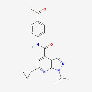 molecular formula C21H22N4O2 B12169182 N-(4-acetylphenyl)-6-cyclopropyl-1-(propan-2-yl)-1H-pyrazolo[3,4-b]pyridine-4-carboxamide 