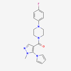 molecular formula C19H20FN5O B12169229 [4-(4-fluorophenyl)piperazin-1-yl][1-methyl-5-(1H-pyrrol-1-yl)-1H-pyrazol-4-yl]methanone 