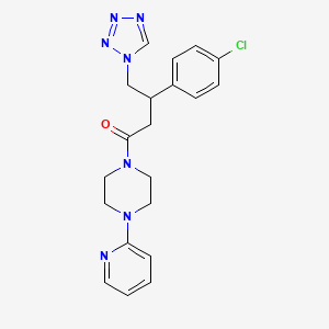 3-(4-chlorophenyl)-1-[4-(pyridin-2-yl)piperazin-1-yl]-4-(1H-tetrazol-1-yl)butan-1-one