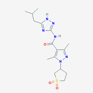 1-(1,1-dioxidotetrahydrothiophen-3-yl)-3,5-dimethyl-N-[3-(2-methylpropyl)-1H-1,2,4-triazol-5-yl]-1H-pyrazole-4-carboxamide