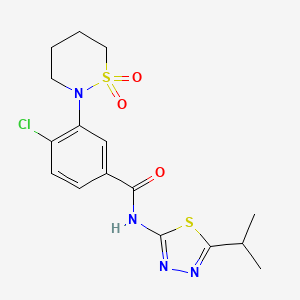 4-chloro-3-(1,1-dioxido-1,2-thiazinan-2-yl)-N-[(2E)-5-(propan-2-yl)-1,3,4-thiadiazol-2(3H)-ylidene]benzamide