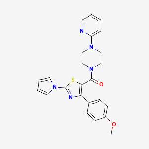 molecular formula C24H23N5O2S B12169296 [4-(4-methoxyphenyl)-2-(1H-pyrrol-1-yl)-1,3-thiazol-5-yl][4-(pyridin-2-yl)piperazin-1-yl]methanone 