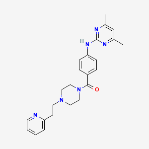 (4-((4,6-Dimethylpyrimidin-2-yl)amino)phenyl)(4-(2-(pyridin-2-yl)ethyl)piperazin-1-yl)methanone