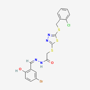 N'-[(Z)-(5-bromo-2-hydroxyphenyl)methylidene]-2-({5-[(2-chlorobenzyl)sulfanyl]-1,3,4-thiadiazol-2-yl}sulfanyl)acetohydrazide