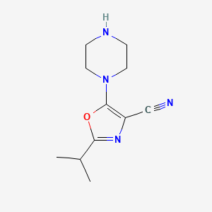 2-Isopropyl-5-piperazin-1-YL-oxazole-4-carbonitrile