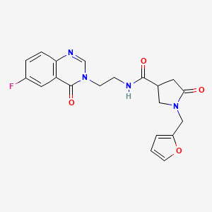 N-[2-(6-fluoro-4-oxoquinazolin-3(4H)-yl)ethyl]-1-(furan-2-ylmethyl)-5-oxopyrrolidine-3-carboxamide