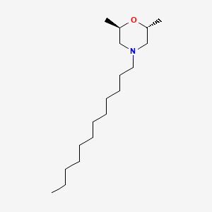 molecular formula C18H37NO B1216940 Morpholine, 4-dodecyl-2,6-dimethyl-, (2R,6R)-rel- CAS No. 86594-17-4