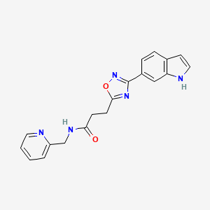 3-(3-(1H-indol-6-yl)-1,2,4-oxadiazol-5-yl)-N-(pyridin-2-ylmethyl)propanamide