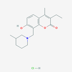 molecular formula C19H26ClNO3 B12169422 3-ethyl-7-hydroxy-4-methyl-8-((3-methylpiperidin-1-yl)methyl)-2H-chromen-2-one hydrochloride 