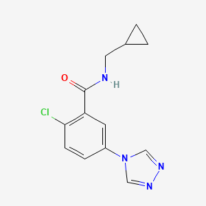 molecular formula C13H13ClN4O B12169448 2-chloro-N-(cyclopropylmethyl)-5-(4H-1,2,4-triazol-4-yl)benzamide 