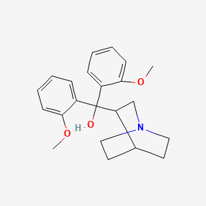 molecular formula C22H27NO3 B1216945 alpha,alpha-Bis(o-methoxyphenyl)-3-quinuclidinemethanol CAS No. 57734-67-5