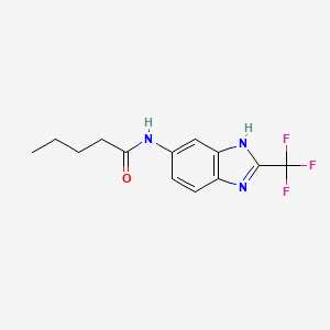 molecular formula C13H14F3N3O B12169462 N-[2-(trifluoromethyl)-1H-benzimidazol-5-yl]pentanamide 