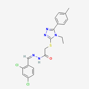 N-[(E)-(2,4-dichlorophenyl)methylideneamino]-2-[[4-ethyl-5-(4-methylphenyl)-1,2,4-triazol-3-yl]sulfanyl]acetamide