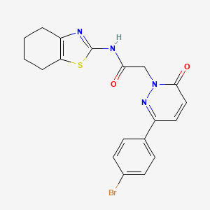 molecular formula C19H17BrN4O2S B12169481 2-[3-(4-bromophenyl)-6-oxopyridazin-1(6H)-yl]-N-[(2Z)-4,5,6,7-tetrahydro-1,3-benzothiazol-2(3H)-ylidene]acetamide 