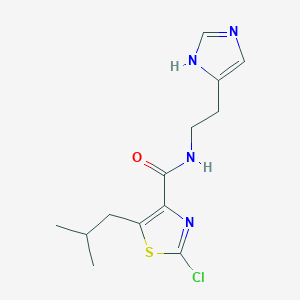 molecular formula C13H17ClN4OS B12169510 2-chloro-N-[2-(1H-imidazol-4-yl)ethyl]-5-(2-methylpropyl)-1,3-thiazole-4-carboxamide 