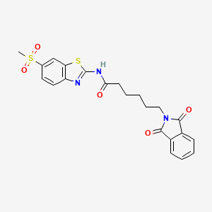 6-(1,3-dioxo-1,3-dihydro-2H-isoindol-2-yl)-N-[6-(methylsulfonyl)-1,3-benzothiazol-2-yl]hexanamide