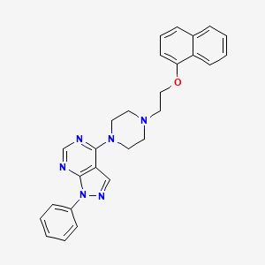 4-{4-[2-(naphthalen-1-yloxy)ethyl]piperazin-1-yl}-1-phenyl-1H-pyrazolo[3,4-d]pyrimidine