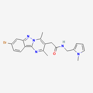 molecular formula C20H20BrN5O B12169565 2-(8-bromo-2,4-dimethylpyrimido[1,2-b]indazol-3-yl)-N-[(1-methyl-1H-pyrrol-2-yl)methyl]acetamide 