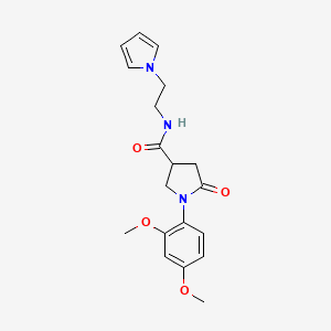 molecular formula C19H23N3O4 B12169621 1-(2,4-dimethoxyphenyl)-5-oxo-N-[2-(1H-pyrrol-1-yl)ethyl]pyrrolidine-3-carboxamide 