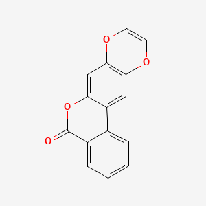 B1216967 5H-(2)Benzopyrano(3,4-g)(1,4)benzodioxin-5-one CAS No. 128650-18-0