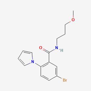 molecular formula C15H17BrN2O2 B12169696 5-bromo-N-(3-methoxypropyl)-2-(1H-pyrrol-1-yl)benzamide 