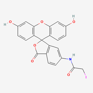 molecular formula C22H14INO6 B1216972 6-碘乙酰氨基荧光素 CAS No. 73264-12-7