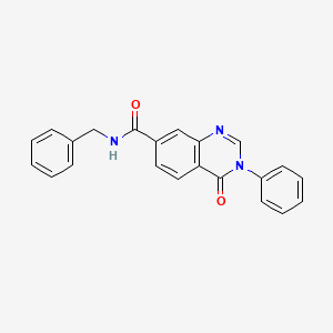 molecular formula C22H17N3O2 B12169726 N-benzyl-4-oxo-3-phenyl-3,4-dihydroquinazoline-7-carboxamide 