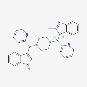 2-methyl-3-[{4-[(2-methyl-3H-indol-3-yl)(pyridin-2-yl)methyl]piperazin-1-yl}(pyridin-2-yl)methyl]-1H-indole