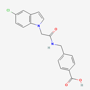 molecular formula C18H15ClN2O3 B12169730 4-({[(5-chloro-1H-indol-1-yl)acetyl]amino}methyl)benzoic acid 