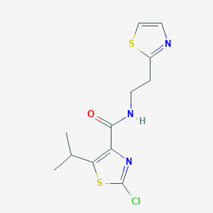 molecular formula C12H14ClN3OS2 B12169743 2-chloro-5-(propan-2-yl)-N-[2-(1,3-thiazol-2-yl)ethyl]-1,3-thiazole-4-carboxamide 