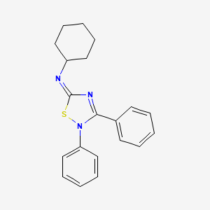 Cyclohexanamine, N-(2,3-diphenyl-1,2,4-thiadiazol-5(2H)-ylidene)-