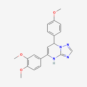 molecular formula C20H20N4O3 B12169767 5-(3,4-Dimethoxyphenyl)-7-(4-methoxyphenyl)-4,7-dihydro[1,2,4]triazolo[1,5-a]pyrimidine 