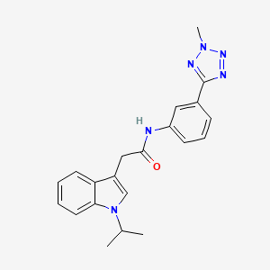 molecular formula C21H22N6O B12169770 N-[3-(2-methyl-2H-tetrazol-5-yl)phenyl]-2-[1-(propan-2-yl)-1H-indol-3-yl]acetamide 