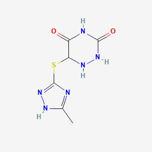 molecular formula C6H8N6O2S B12169779 6-[(5-methyl-1H-1,2,4-triazol-3-yl)sulfanyl]-1,2,4-triazinane-3,5-dione 