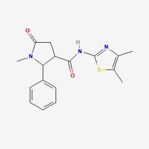 molecular formula C17H19N3O2S B12169807 N-[(2E)-4,5-dimethyl-1,3-thiazol-2(3H)-ylidene]-1-methyl-5-oxo-2-phenylpyrrolidine-3-carboxamide 