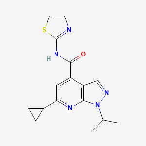 6-cyclopropyl-1-(propan-2-yl)-N-(1,3-thiazol-2-yl)-1H-pyrazolo[3,4-b]pyridine-4-carboxamide