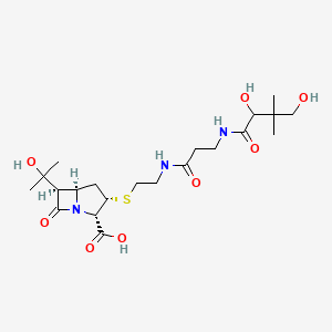 (2S,3S,5R,6R)-3-[2-[3-[(2,4-dihydroxy-3,3-dimethylbutanoyl)amino]propanoylamino]ethylsulfanyl]-6-(2-hydroxypropan-2-yl)-7-oxo-1-azabicyclo[3.2.0]heptane-2-carboxylic acid